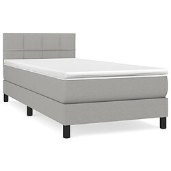 Maison Chic Lit Adulte - Lit simple Lit à sommier tapissier avec matelas moelleux - Meuble de Chambre - Gris clair 90x200 cm Tissu -MN27964