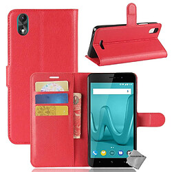 Htdmobiles Housse etui portefeuille pour Wiko Lenny 4 Plus + film ecran - ROUGE