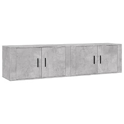 vidaXL Meubles TV muraux 2 pcs gris béton 80x34,5x40 cm