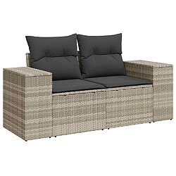 Acheter vidaXL Salon de jardin 5 pcs avec coussins gris clair résine tressée