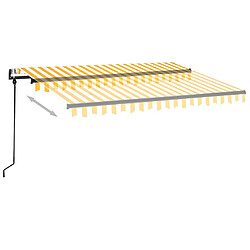 Avis Maison Chic Store banne | Auvent rétractable de porte | Marquise Brise-soleil automatique 350x250 cm Jaune et blanc -GKD70172