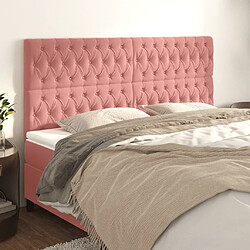 Maison Chic Lot de 4 Têtes de lit design pour chambre - Décoration de lit Rose 100x7x78/88 cm Velours -MN47642