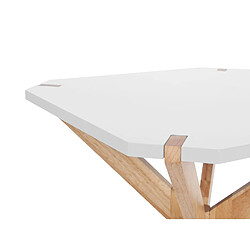 Avis LEITMOTIV Table d'appoint scandinave en bois Miste - L. 60 x H. 40 cm - Blanc