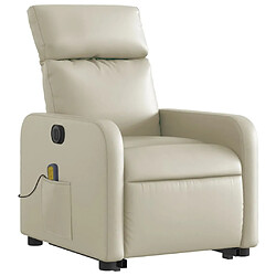 Avis Maison Chic Fauteuil Relax pour salon, Fauteuil inclinable de massage électrique crème similicuir -GKD79146