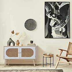 Mobili Rebecca Meuble De Salon Buffet En Bois 2 Portes Blanc Marron Style Scandinave