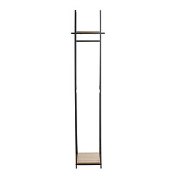 Pegane Porte-manteau en bois coloris chêne et métal coloris noir - longueur 38 x profondeur 40 x hauteur 166 cm