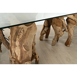 Avis Table de Salle à Manger Romimex Naturel verre bois de teck 180 x 75 x 100 cm