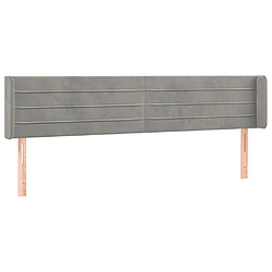 vidaXL Tête de lit avec oreilles Gris clair 203x16x78/88 cm Velours