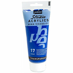 Pebeo Peinture acrylique transparente - Bleu phtalocyanine - 100 ml