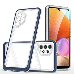 Ozzzo coque transparente 3 en 1 pour samsung galaxy a72 4g frame gel cover bleu