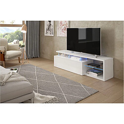 Loungitude Meuble TV ETHAN à éclairage LED 1 Porte