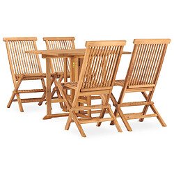 vidaXL Ensemble à manger d'extérieur pliable 5 pcs Bois solide de teck