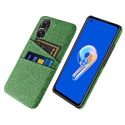 Coque en TPU anti-chute, anti-rayures avec deux porte-cartes pour votre Asus Zenfone 9 5G - vert