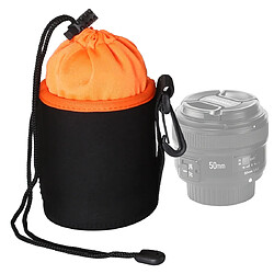 Wewoo Housse Coque Appareil photo reflex Sac pour lentille Micro-sac unique Sacoche intérieure biliaire Étui de protection étanche avec épaississement du veloursDiamètre 8,5 cmHauteur 10 cm Orange