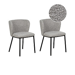 Beliani Chaise de salle à manger MINA Set de 2 Bouclé Gris