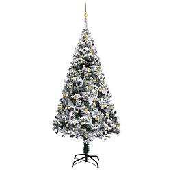 vidaXL Arbre de Noël artificiel pré-éclairé et boules vert 240 cm PVC