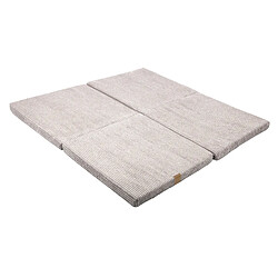 MeowBaby Tapis de Jeu Carré pour Enfants - de Sol pour Chambre, Aesthetic, Écru