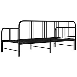 Acheter vidaXL Cadre de canapé-lit extensible sans matelas Noir Métal 90x200cm