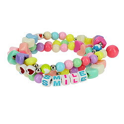 Avizar Bijou de Téléphone Bracelet Perles et Coeurs 65cm Collection Smile Multicolore