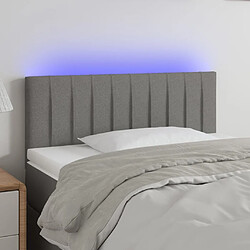 Maison Chic Tête de lit scandinave à LED,meuble de chambre Gris foncé 80x5x78/88 cm Tissu -MN51408