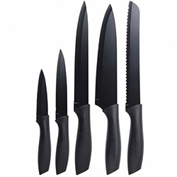 Acheter Excellent Houseware Jeu de couteaux de cuisine 5 pcs Acier Noir