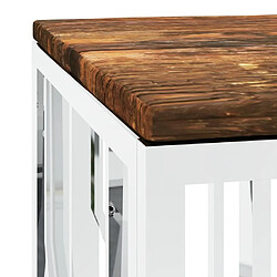 Maison Chic Tabls basse,Table Console pour salon acier inoxydable et bois massif de récupération -MN32707 pas cher