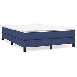 vidaXL Sommier à lattes de lit avec matelas Bleu 160x200 cm Tissu