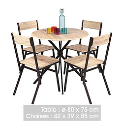 Avis Urban Living Table à manger avec chaise indus Dock - Noir