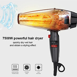 Acheter Universal Sèche-cheveux professionnel à corps métallique 7500W Sèche-cheveux à ions négatifs(Argent)