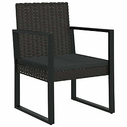 Acheter Maison Chic Salon de jardin 4 pcs + coussins - Mobilier/Meubles de jardin - Table et chaises d'extérieur Noir Résine tressée -MN37518