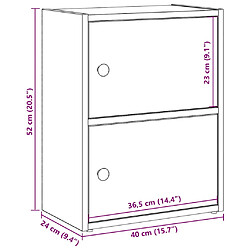 vidaXL Bibliothèque chêne artisanal 40x24x52 cm bois d'ingénierie pas cher