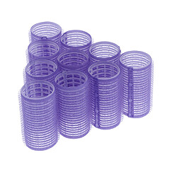 Acheter 20Pcs 24mm Rose + 32mm Violet Auto Grip Hair Rollers Salon Set Pour Femmes