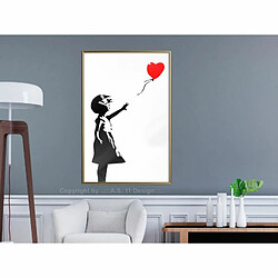 Paris Prix Affiche Murale Encadrée Banksy Girl with Balloon I 40 x 60 cm Or