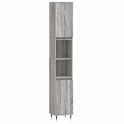 Maison Chic Armoire de bain,Meuble de rangement de salle de bain,Meuble haut sonoma gris 30x30x190 cm bois d'ingénierie -GKD176769