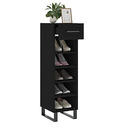 Acheter Maison Chic Armoire à Chaussures Noir,Meuble de Rangement à Chaussures 30x35x105 cm bois d'ingénierie -MN66972