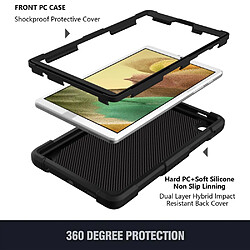 Coque en TPU + silicone avec béquille en forme de papillon et bandoulière noir pour votre Samsung Galaxy Tab A7 Lite 8.7 pouces