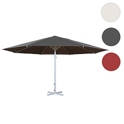 Mendler Parasol Meran II, gastronomie, parasol pour marché, Ø 5m, poteau alu blanc 28 kg ~anthracite sans support