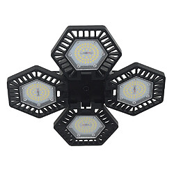 L'ampoule E27 Pliante De Plafonniers De Garage LED Déformables 4 Panneaux 80W Noir