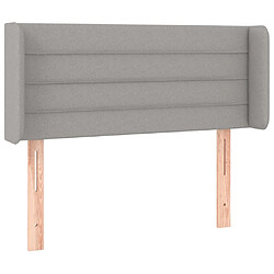 vidaXL Tête de lit avec oreilles Gris clair 103x16x78/88 cm Tissu