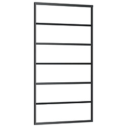 vidaXL Porte coulissante Verre ESG et aluminium 102x205 cm Noir