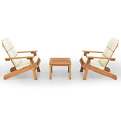 Maison Chic Ensemble de salon de jardin Adirondack 3 pcs - Ensemble table et chaises d'extérieur - Salon/Mobilier de jardin classique bois acacia solide -MN35809