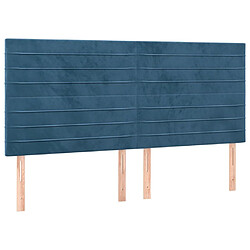 Maison Chic Lot de 4 Têtes de lit design pour chambre - Décoration de lit Bleu foncé 80x5x78/88 cm Velours -MN72286