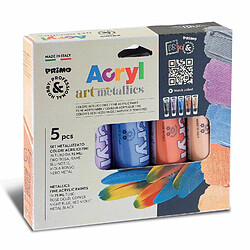 Primo 5 tubes de peinture acrylique métallisée