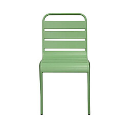 Mes Lot de 4 chaises de jardin en métal vert - BACA