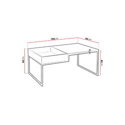 Acheter Bestmobilier Tim - table basse - bois et métal noir - 105 cm - style industriel