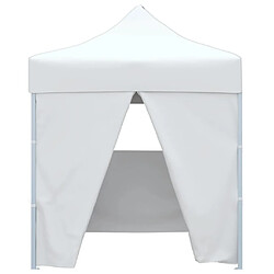 vidaXL Tente de réception pliable avec 4 parois 2x2 m Acier Blanc