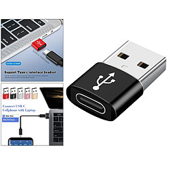 Adaptateur De Convertisseur USB Vers USB C Multicolore 2 En 1 Pour Transfert De Données PC Portable Noir pas cher