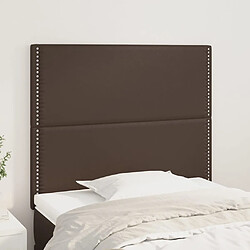 vidaXL Têtes de lit 2 pcs Marron 100x5x78/88 cm Similicuir