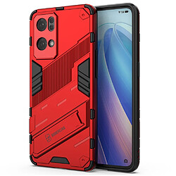 Coque en TPU anti-griffes, anti-choc avec béquille, rouge pour votre Oppo Reno7 Pro 5G