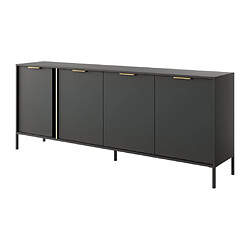 Acheter Vente-Unique Buffet avec 4 portes - Anthracite et doré - PAVELI